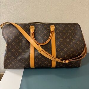 Louis Vuitton bandolier Classic Monogram Duffel Bag 50